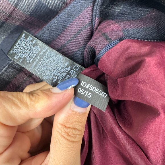 2/$30 Express Classic Plaid Blazer Suit Jacket Navy Red 0 #A0506 TRB3 - Picture 7 of 8